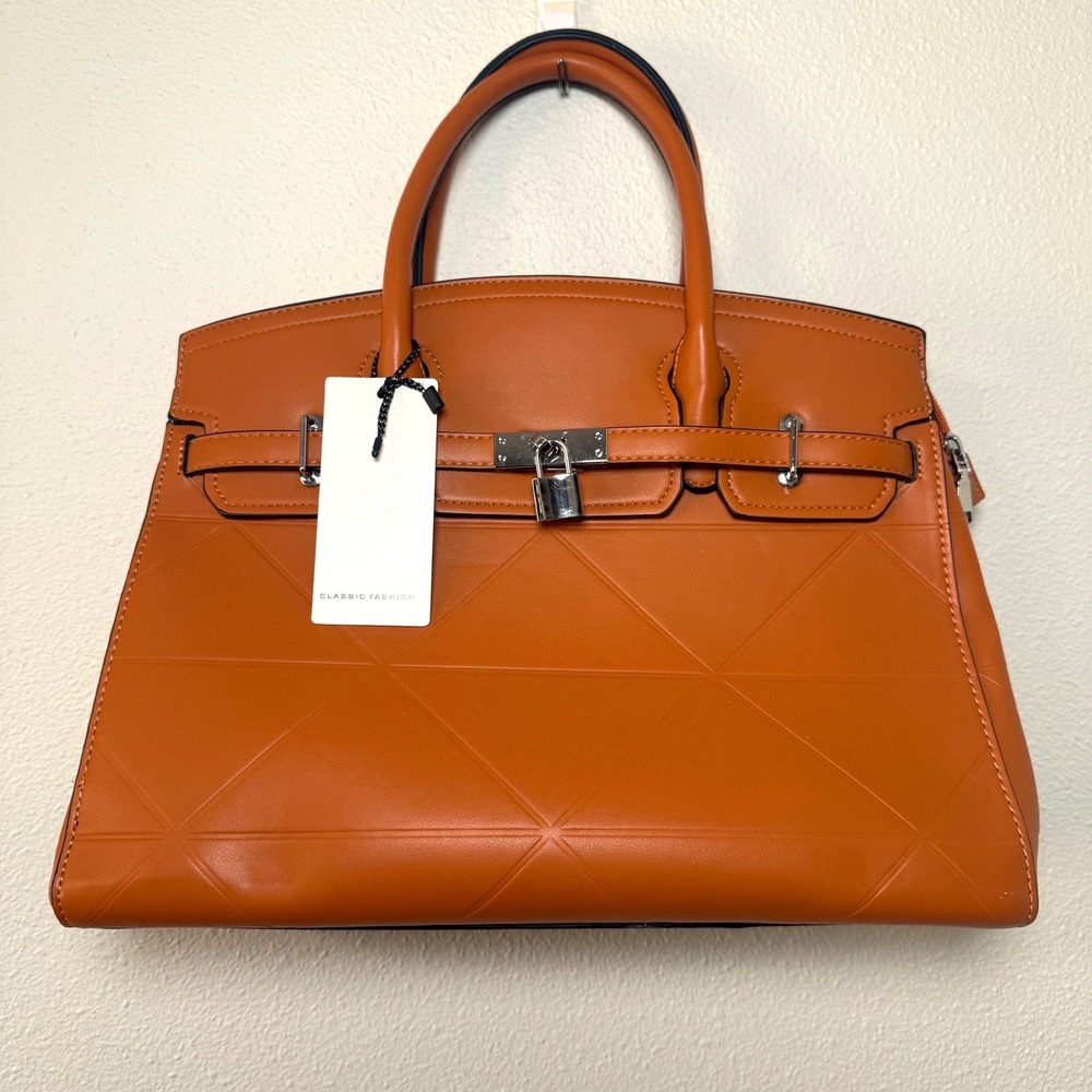 Classic Fashion Professional Vegan Leather Geometric Satchel Crossbody Handbag
